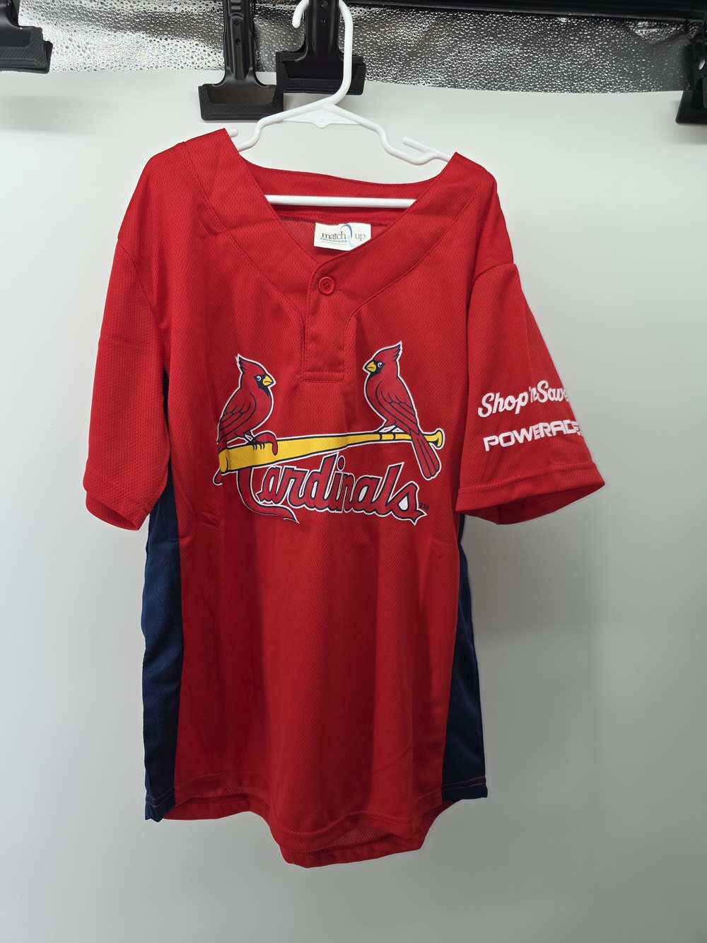 St Louis Cardinals Yadier Molina 4 Youth XL Jersey Red Shop n Save Powerade MLB